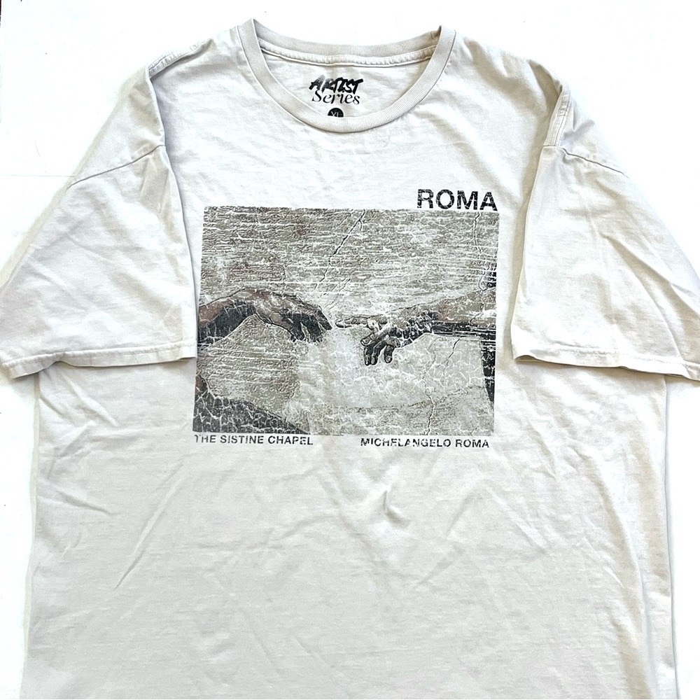 Artist Series Sistine Chapel Michael Angelo Roma Graphic Shirt Men’s Size XL